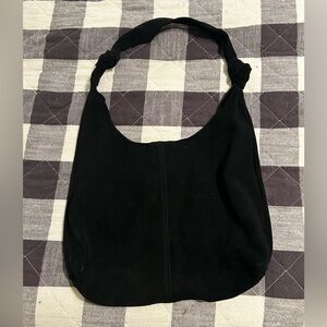 Brandy Melville black suede hobo carry all
